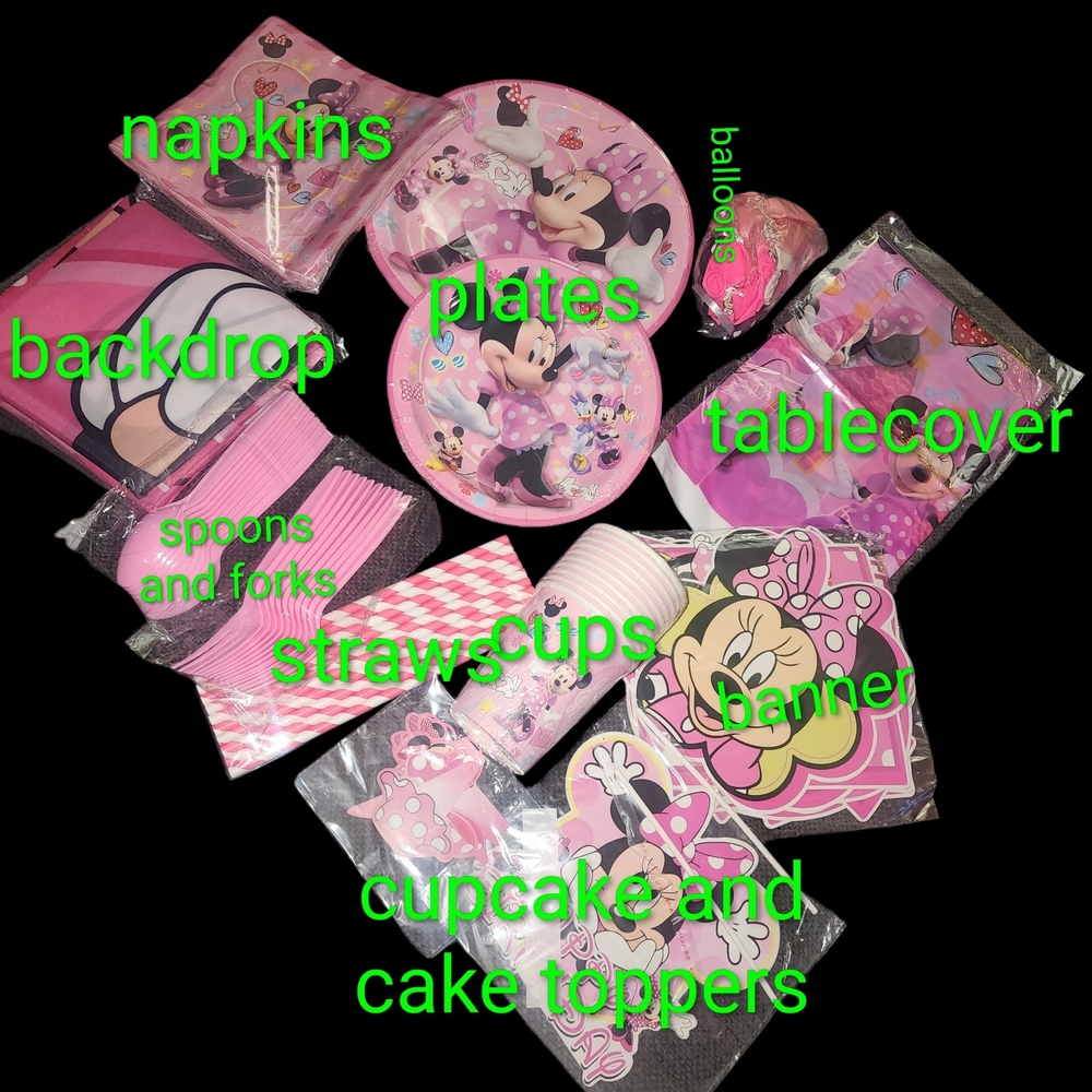 Minnie Mouse Pink Party Tableware Set Plus More. Nwt - Picture 5 of 5